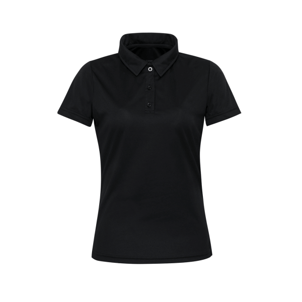 Black Dry Fit Performance Short Sleeve Polo Shirt For Women
